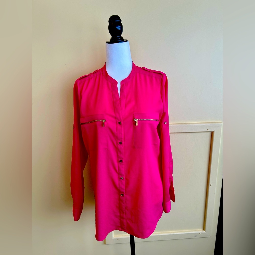 Calvin Klein Medium Long Sleeve Pink Blouse
